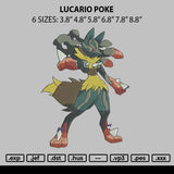 Lucario Poke Embroidery File 6 sizes