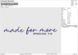 MADE FOR MORE Embroidery File 6 size