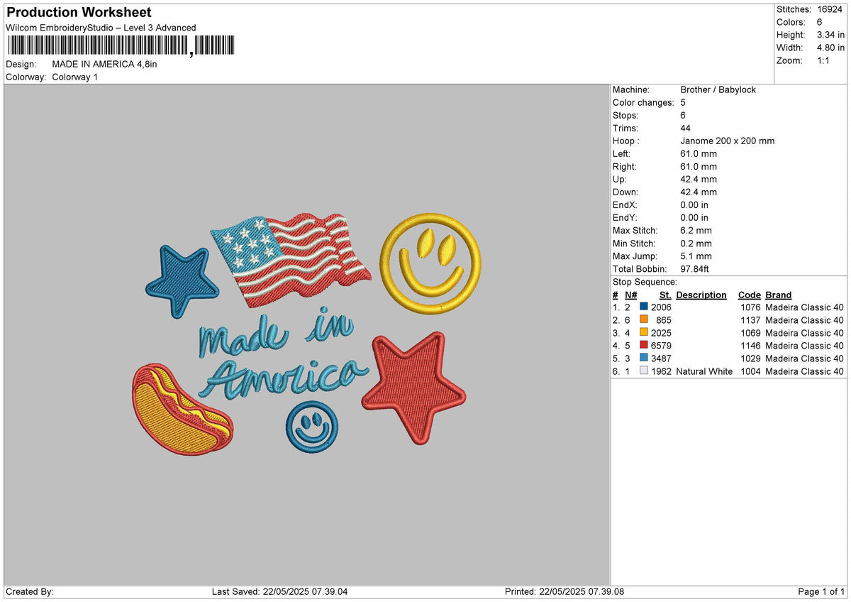 Made in America Embroidery Files