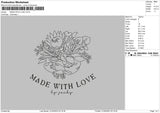 Made With Love Embroidery File 6 sizes