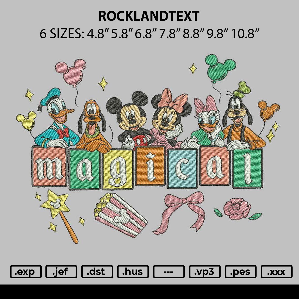 Magicaltext 2701 Embroidery File 6 sizes