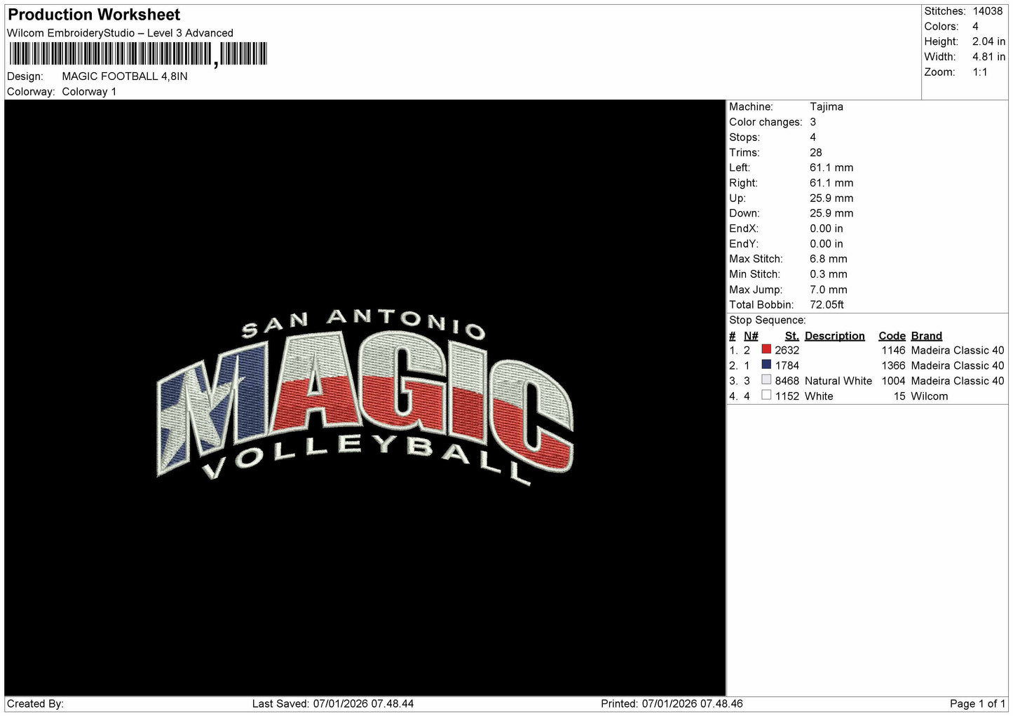 Magic FOOTBALL  Embroidery File 6 sizes