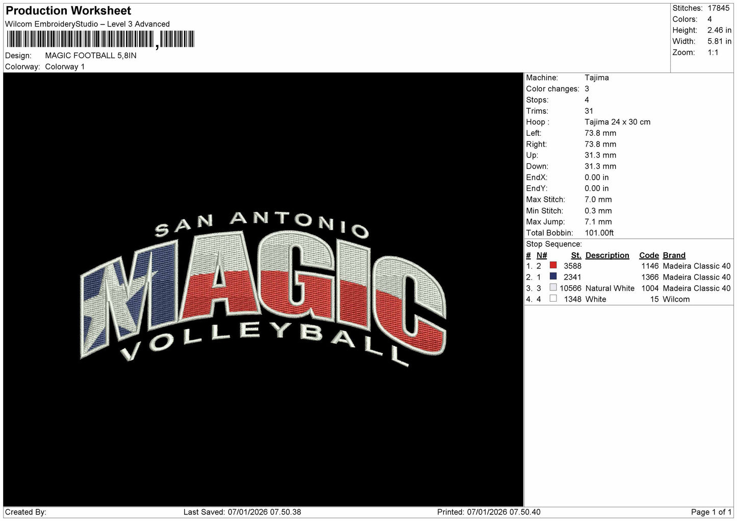 Magic FOOTBALL  Embroidery File 6 sizes