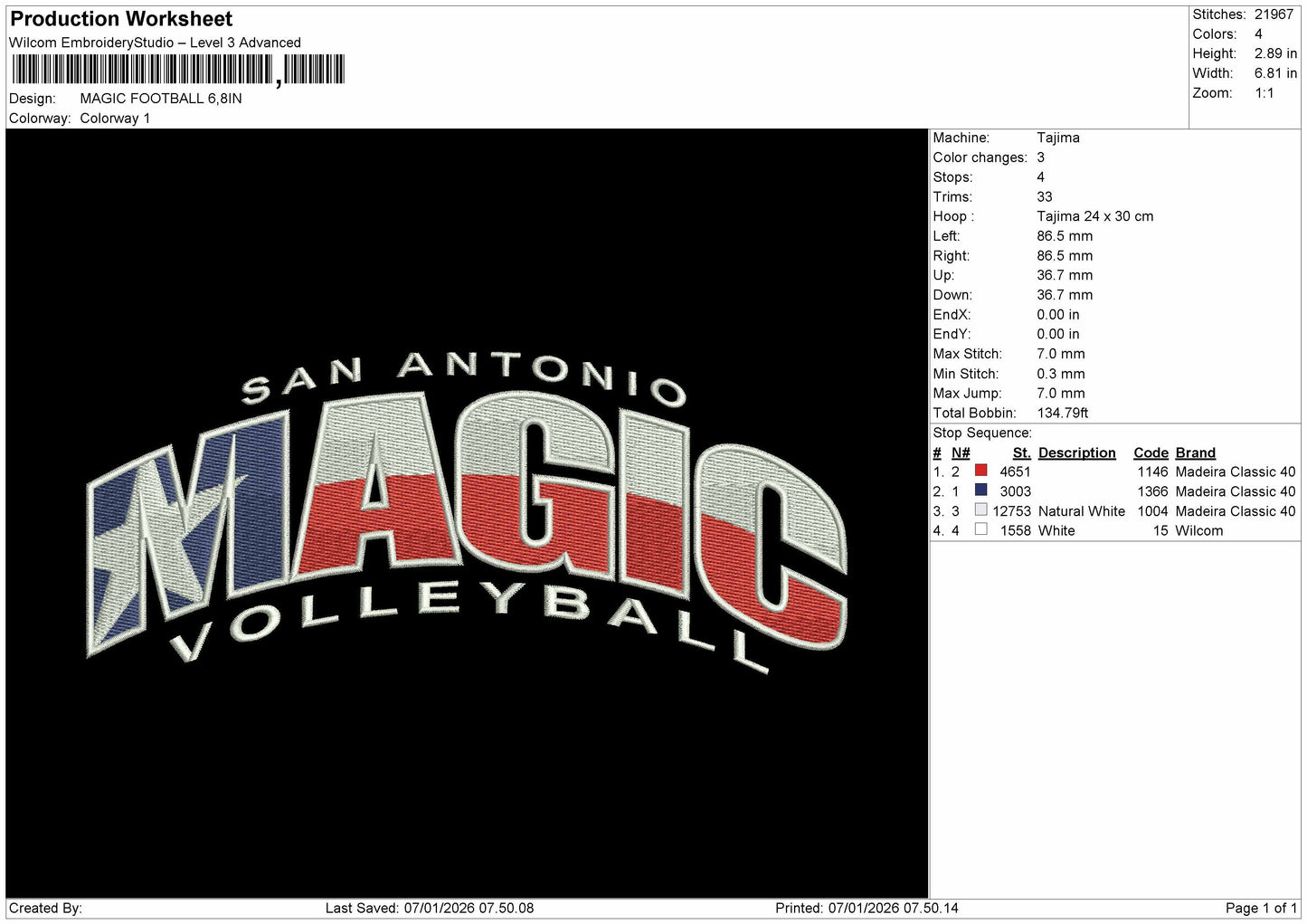 Magic FOOTBALL  Embroidery File 6 sizes