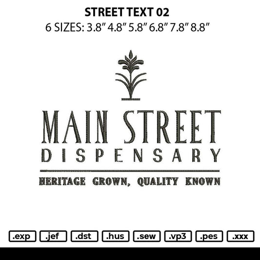 Street Text 02 Embroidery File 6 sizes
