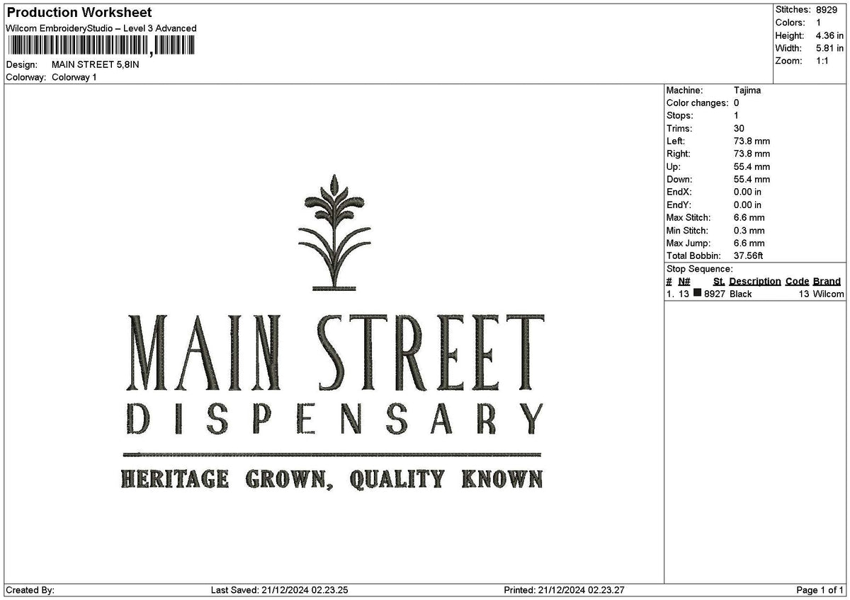 Street Text 02 Embroidery File 6 sizes