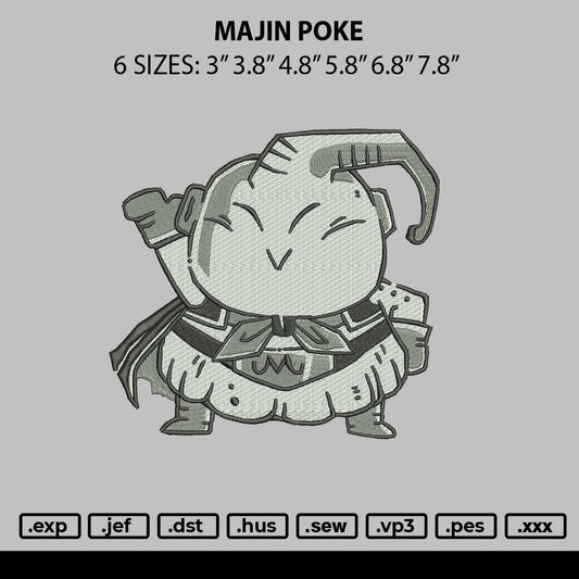 Majin Poke Embroidery File 6 sizes