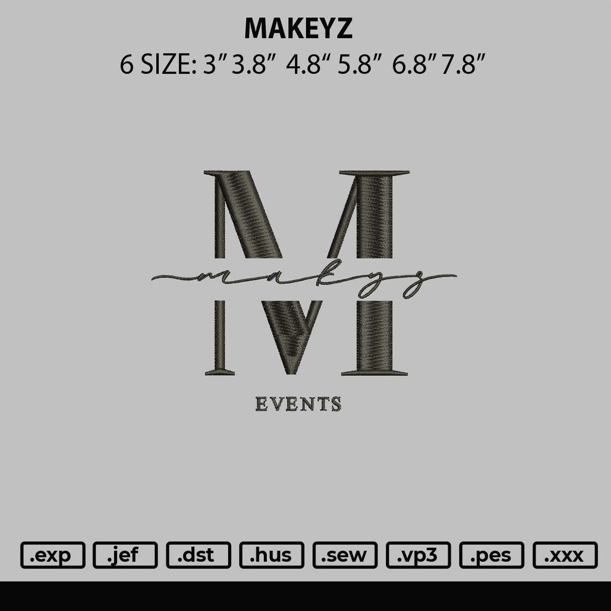 Makeyz Embroidery File 6 sizes