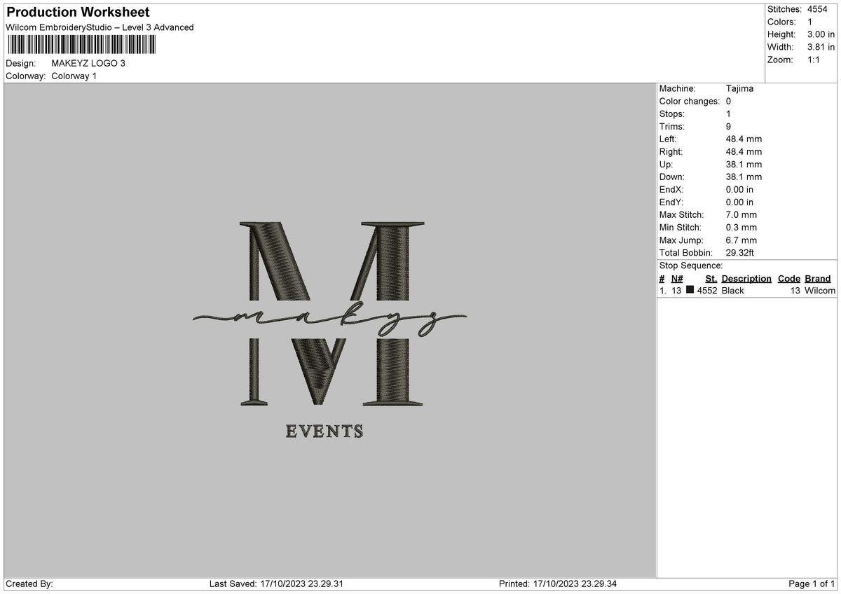 Makeyz Embroidery File 6 sizes