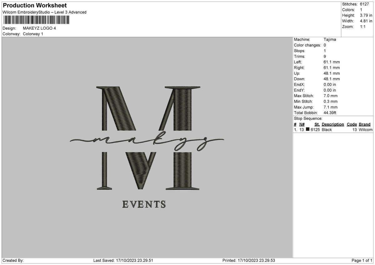 Makeyz Embroidery File 6 sizes