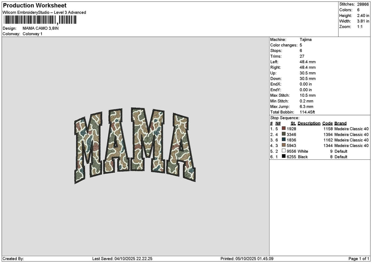 Mamatext 0510 Embroidery File 6 sizes