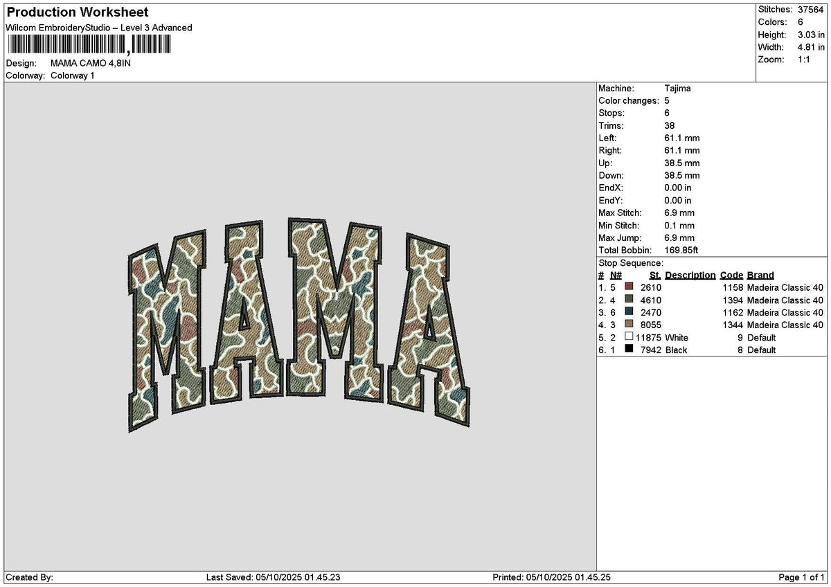 Mamatext 0510 Embroidery File 6 sizes