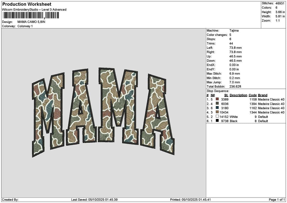 Mamatext 0510 Embroidery File 6 sizes
