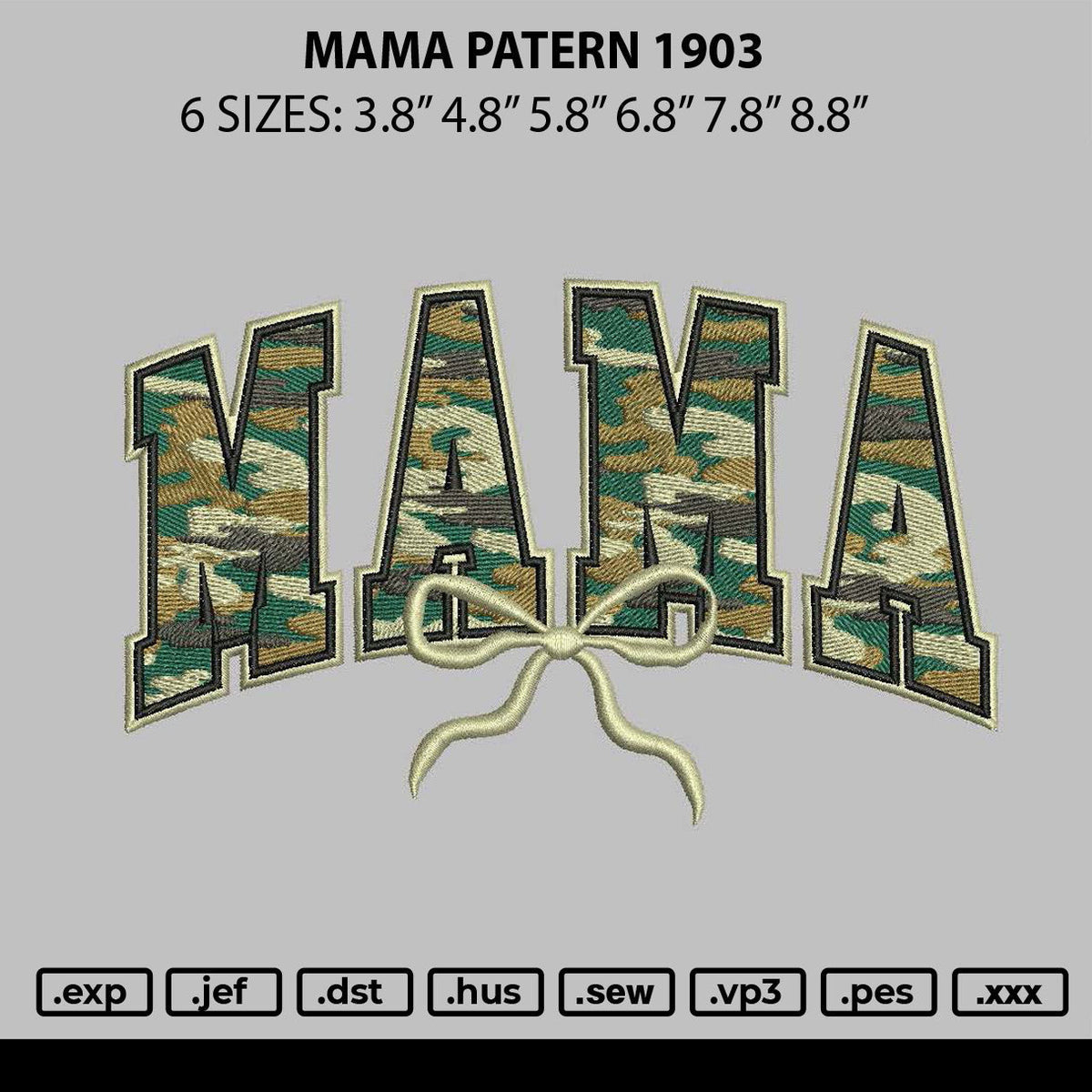 Mama Pttern 1903 Embroidery File 6 sizes