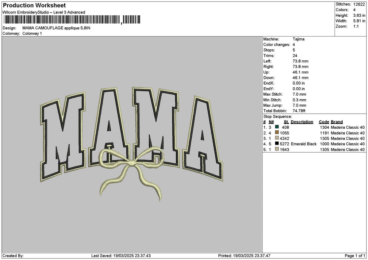 Mama App 1903 Embroidery File 6 sizes