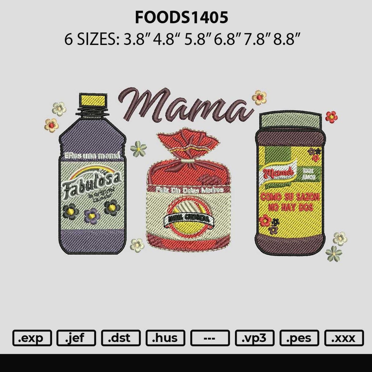 Foods1405 Embroidery File 6 sizes