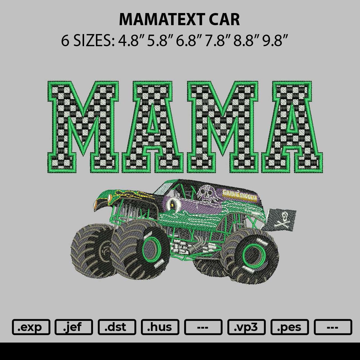 Mamatext Car Embroidery File 6 sizes