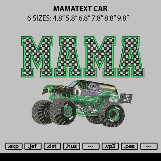 Mamatext Car Embroidery File 6 sizes