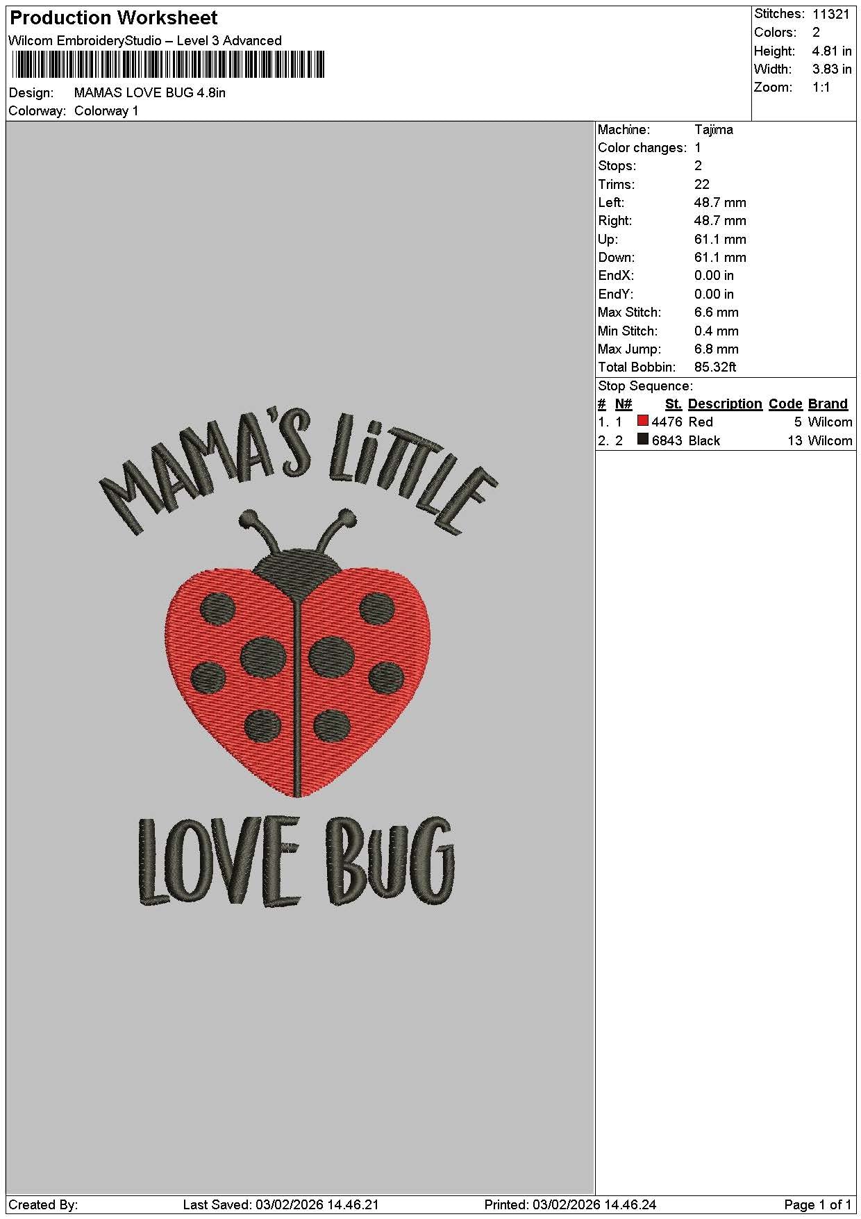 Mamastext 0302 Embroidery File 6 sizes