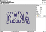 Mama Tall App Embroidery File 6 sizes
