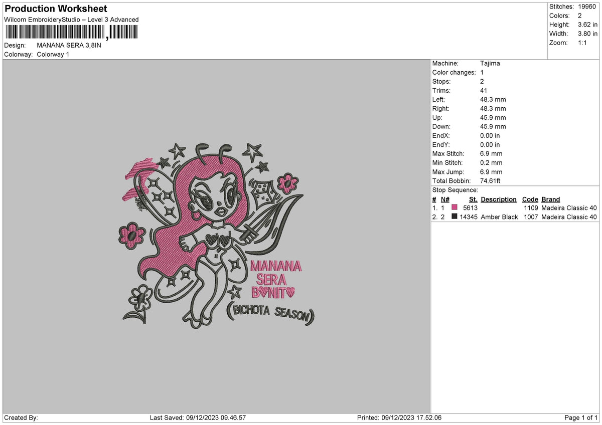 Fairy 0912 Embroidery File 6 sizes