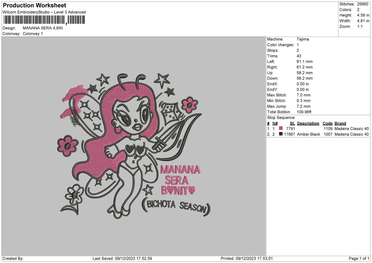 Fairy 0912 Embroidery File 6 sizes