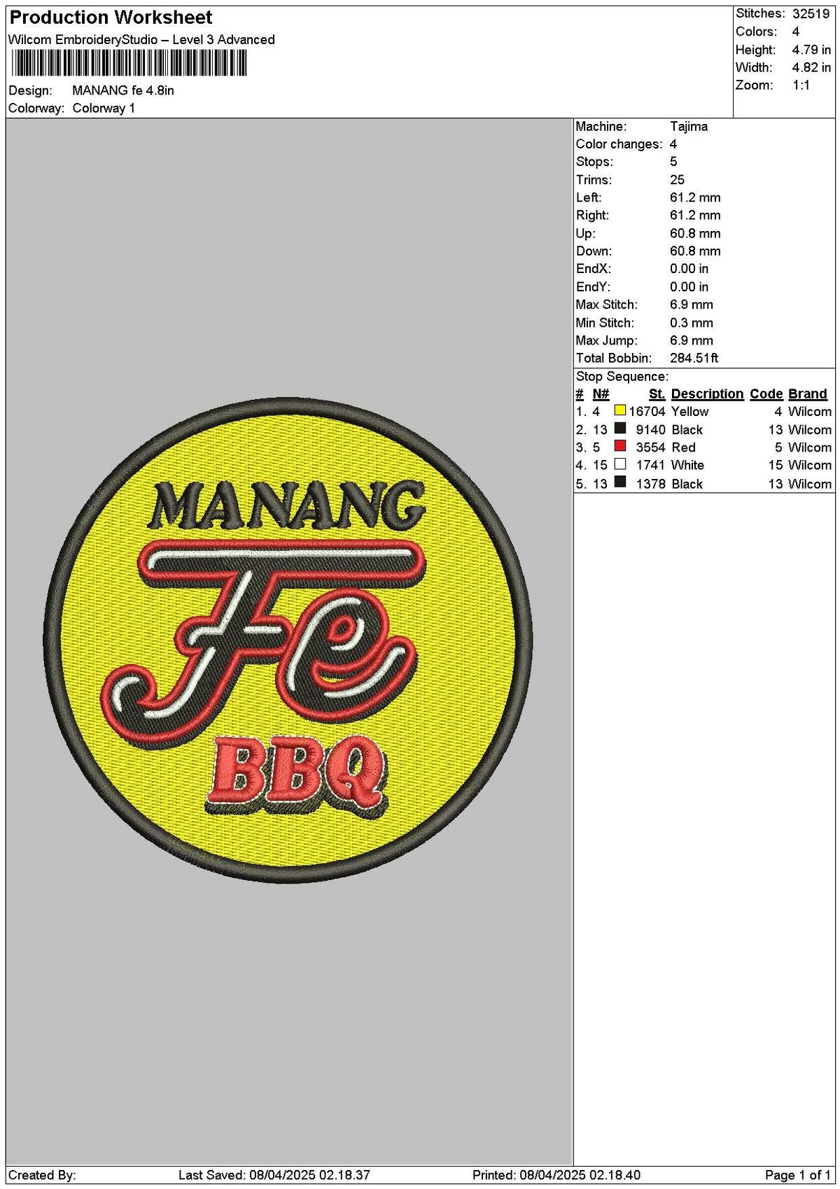 Manangtext Embroidery File 6 sizes