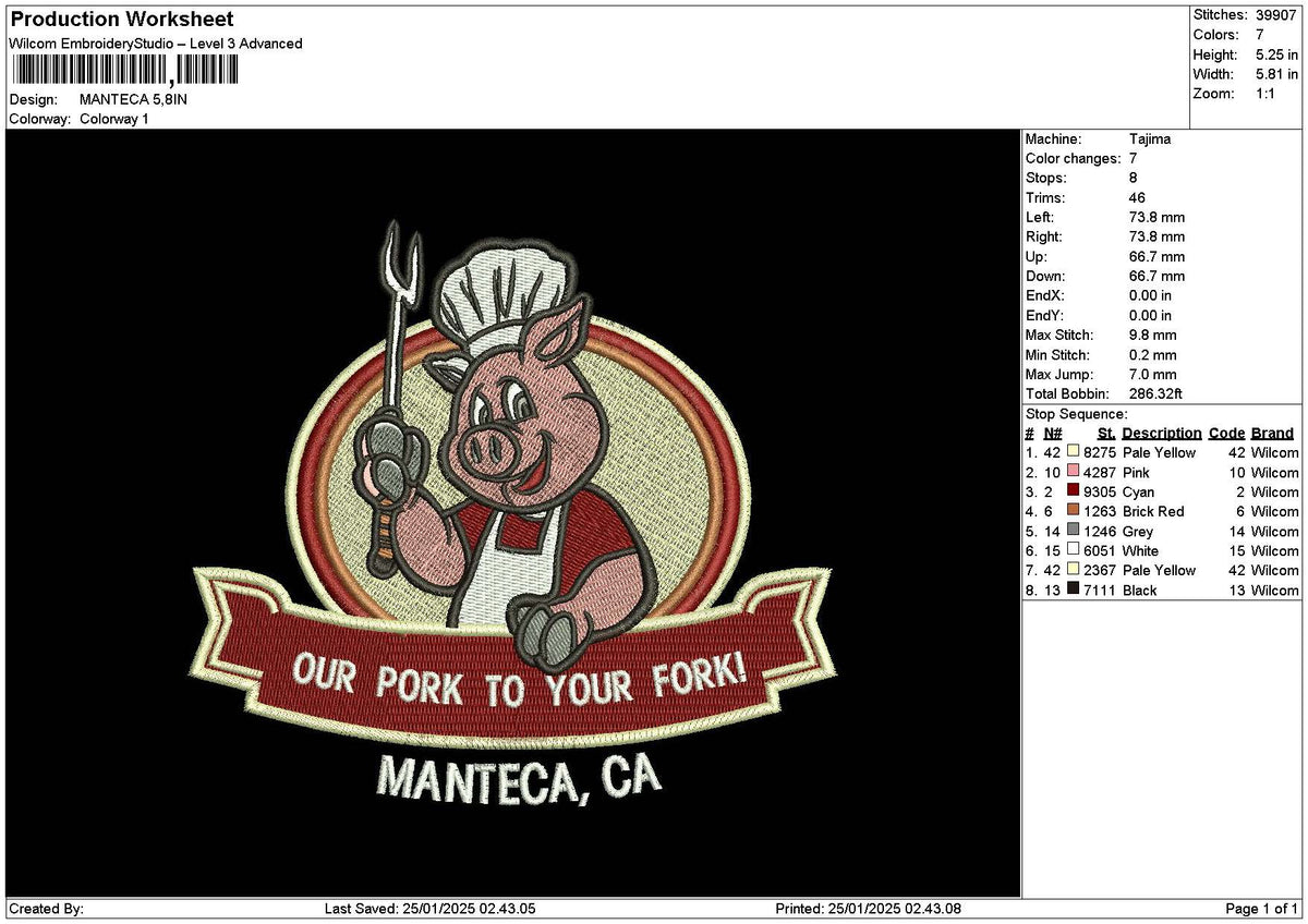 Mantecatext Embroidery File 6 sizes