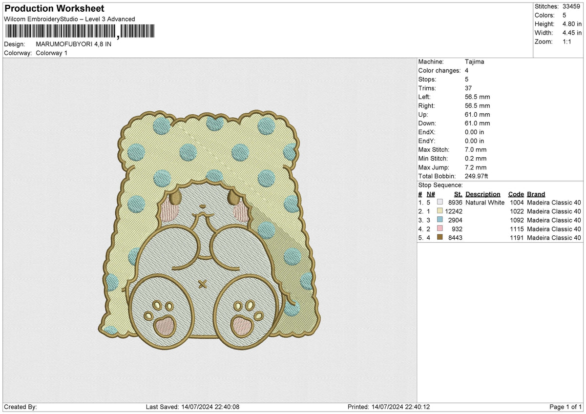 MARUMOFUBYORI Embroidery File 6 size