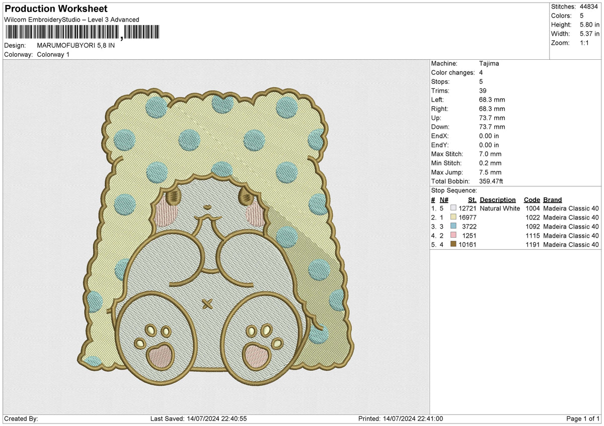 MARUMOFUBYORI Embroidery File 6 size