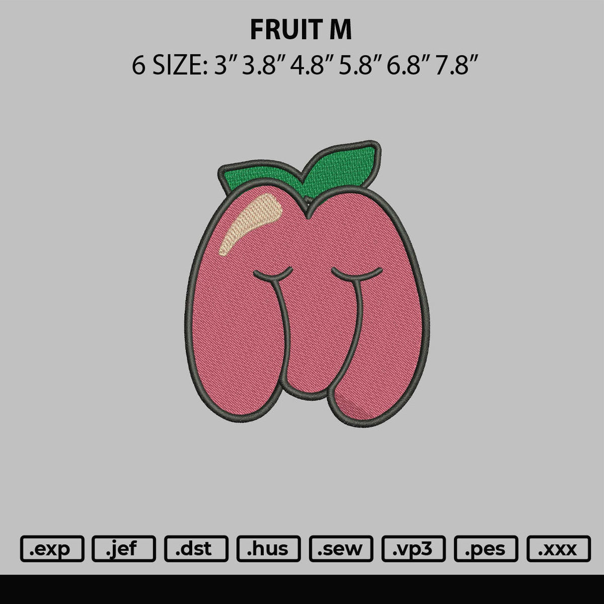 Fruit M Embroidery File 6 sizes