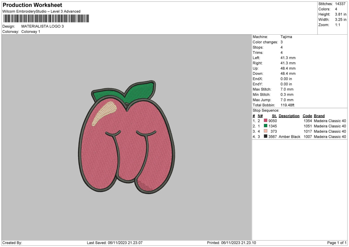 Fruit M Embroidery File 6 sizes