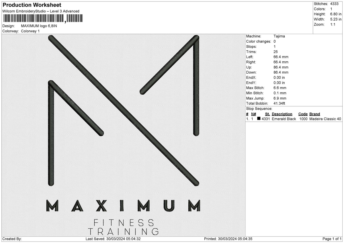 MAXIMUM logo 6 size