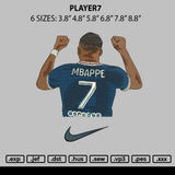 Player7 Embroidery File 6 sizes