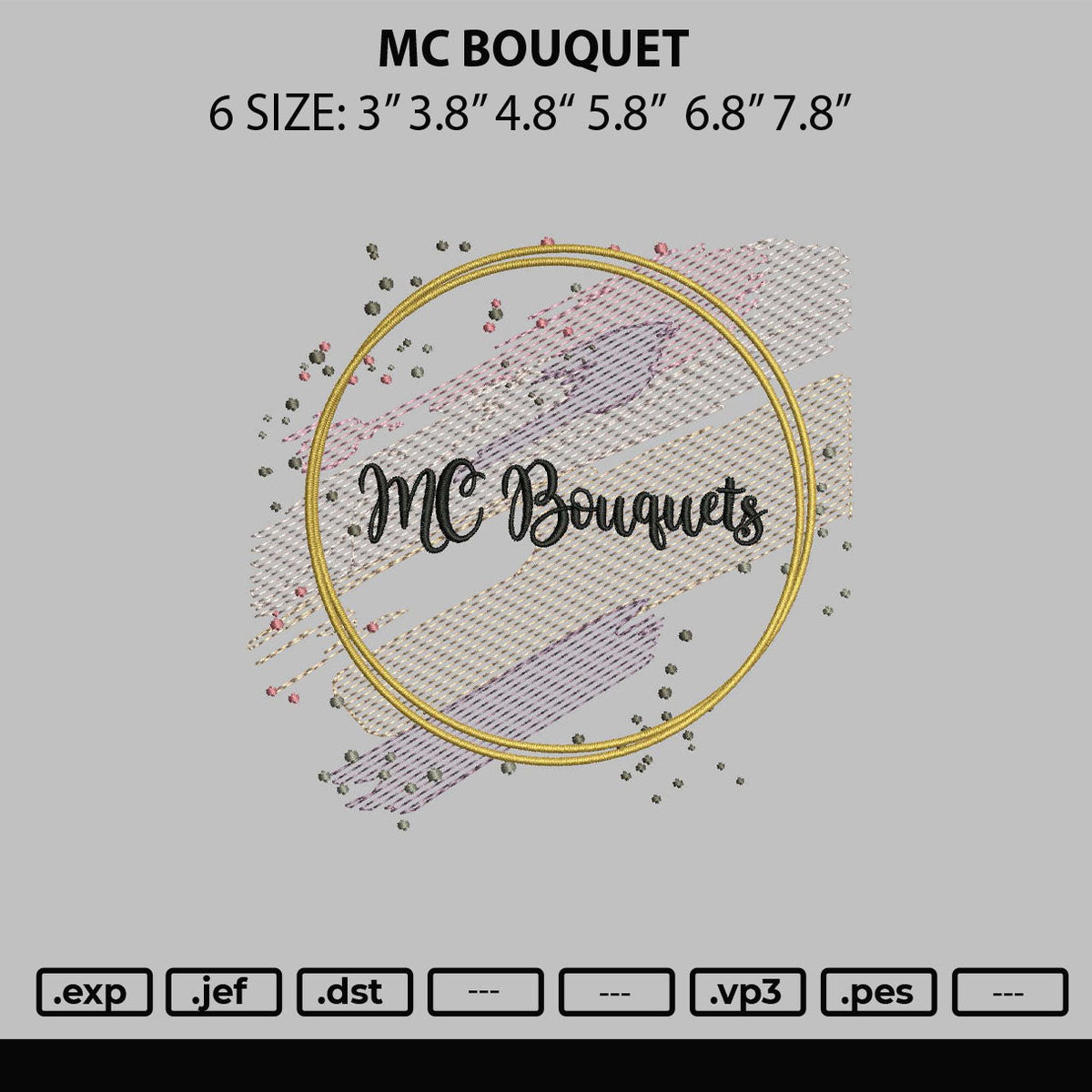 Mc Bouquets Embroidery File 6 sizes