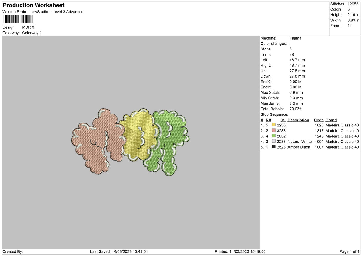 Mdr Embroidery File 6 sizes