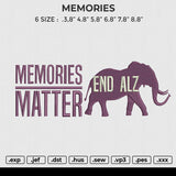 MEMORIES Embroidery File 6 size