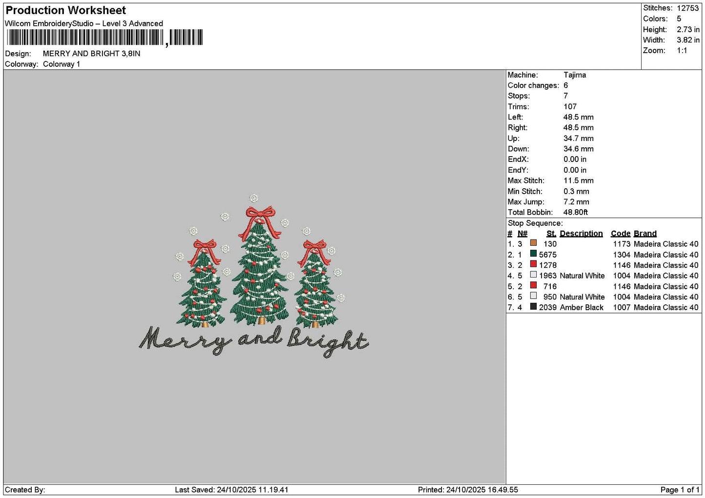 Merrytext 2110 Embroidery File 6 sizes