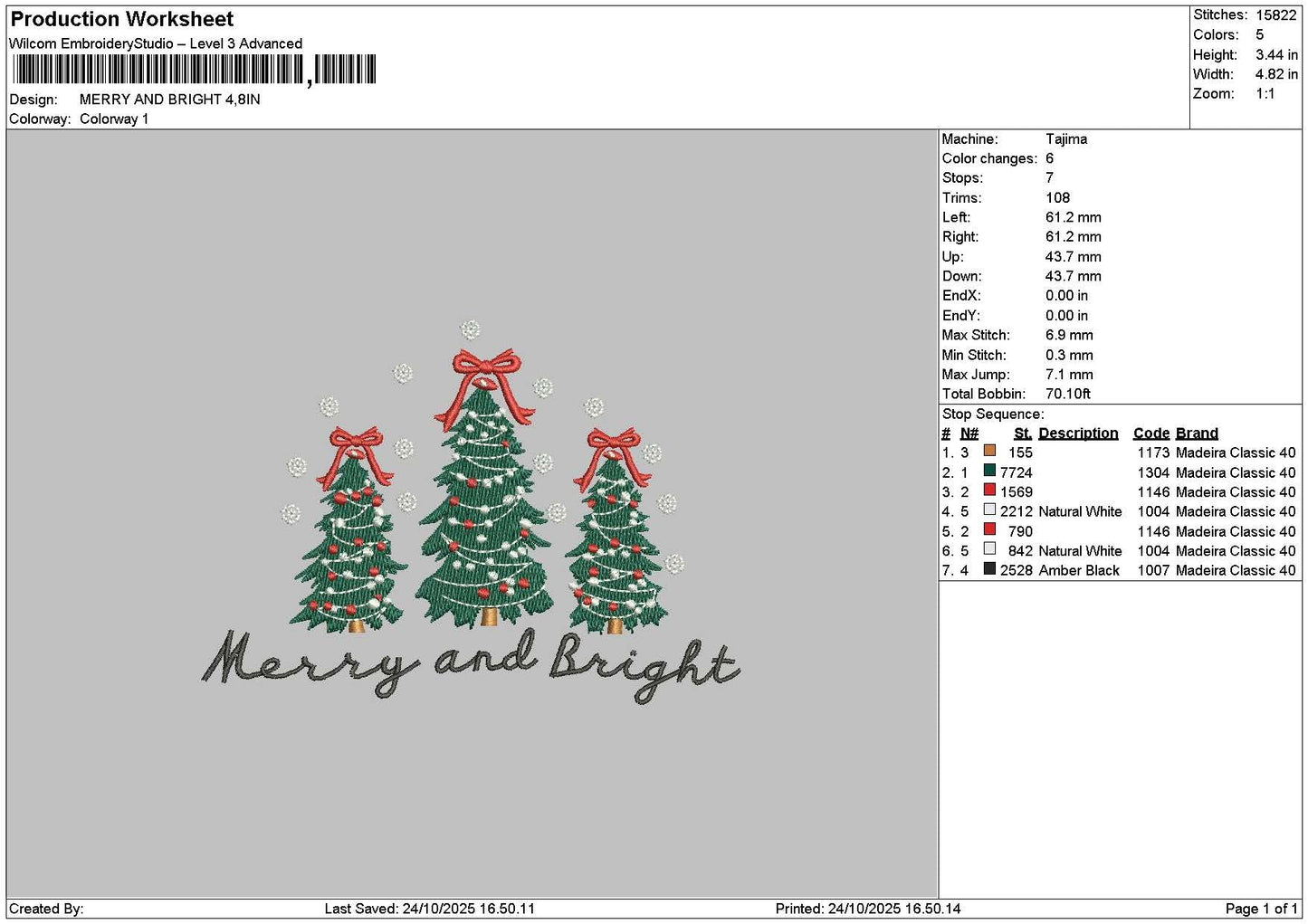 Merrytext 2110 Embroidery File 6 sizes
