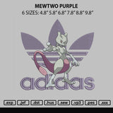 Mewtwo Purple Embroidery File 6 sizes
