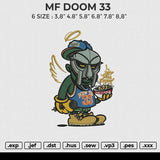 MF DOOM 33 Embroidery File&nbsp;6 size