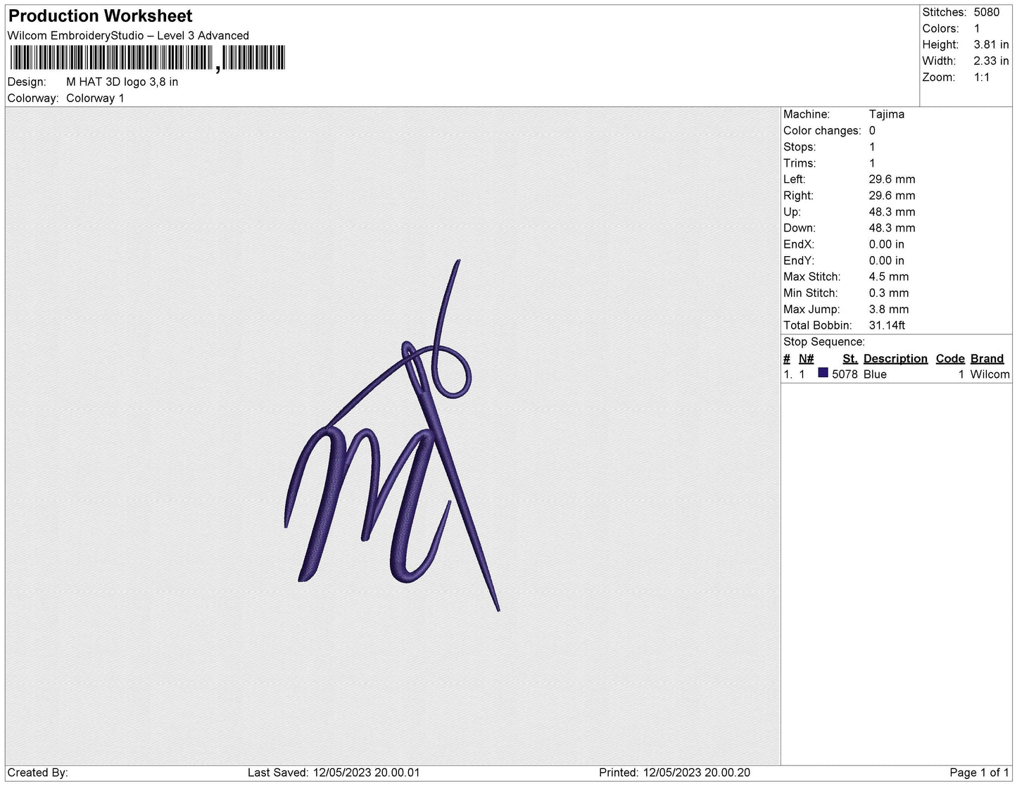 M HAT 3D logo