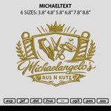 Michaeltext Embroidery File 6 sizes