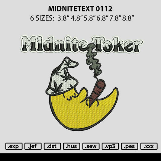Midnitetext Embroidery File 6 sizes