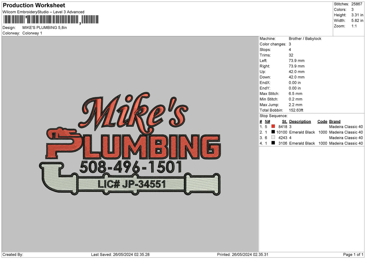 Mikestext Embroidery File 6 sizes