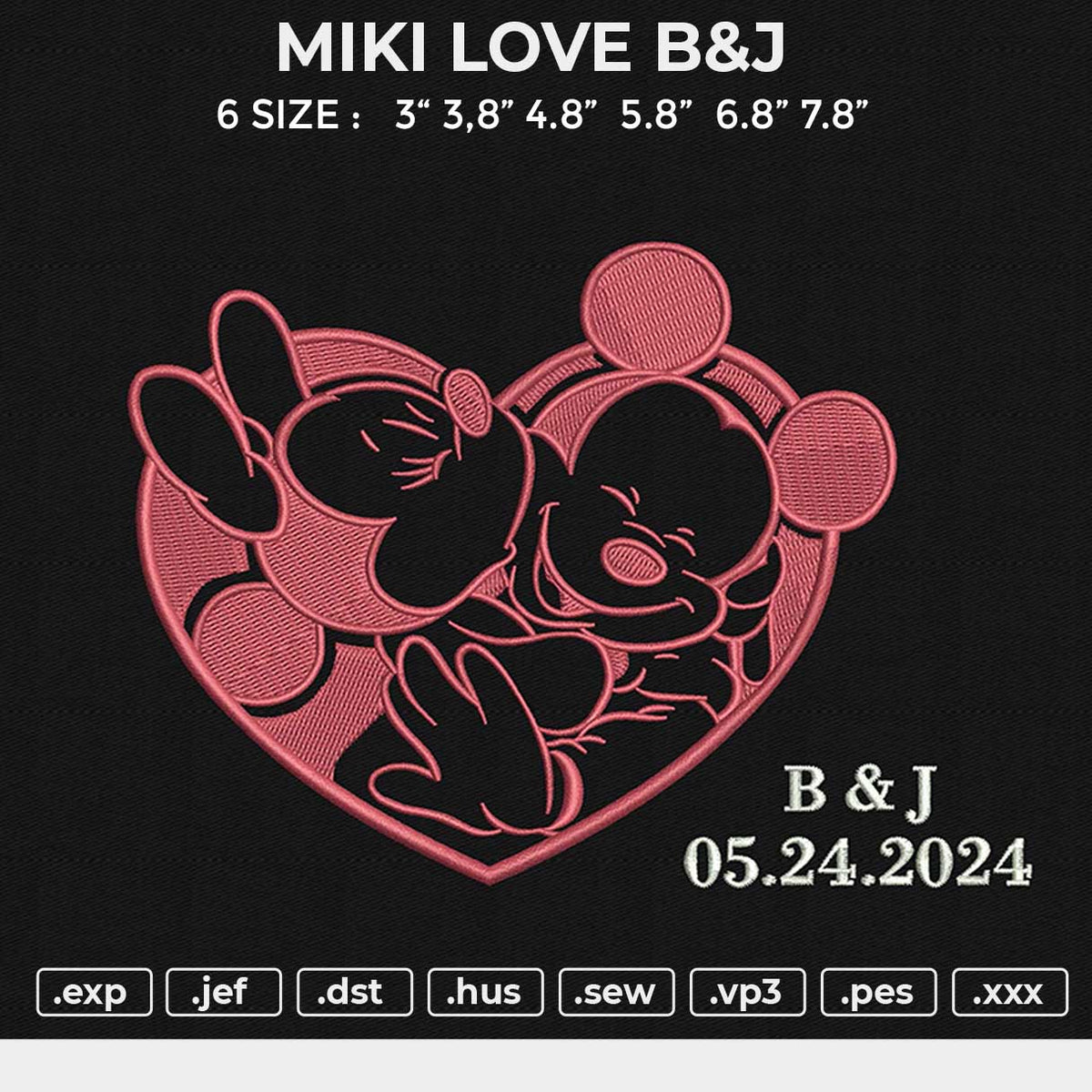 MIKI LOVE  Embroidery File 6 size
