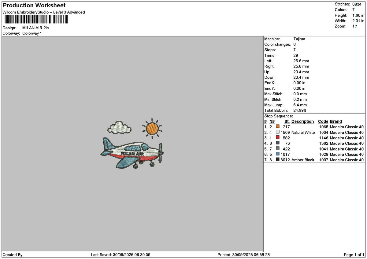 Air Sun Embroidery File 6 sizes