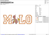 MILO Charmeleon Embroidery File 6 sizes