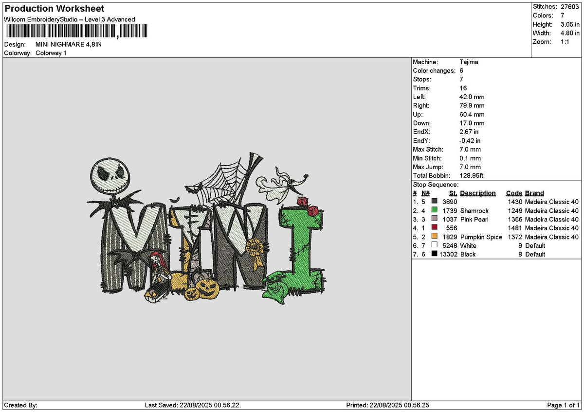Minitext Halloween Embroidery File