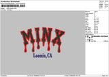 Minxtext Embroidery File 6 sizes